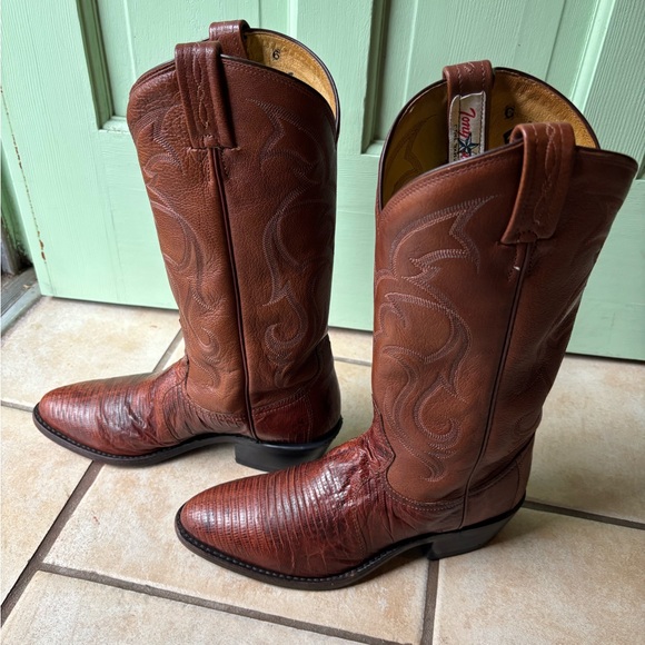 Tony Lama Brown Leather Western Cowboy Boots main image 5